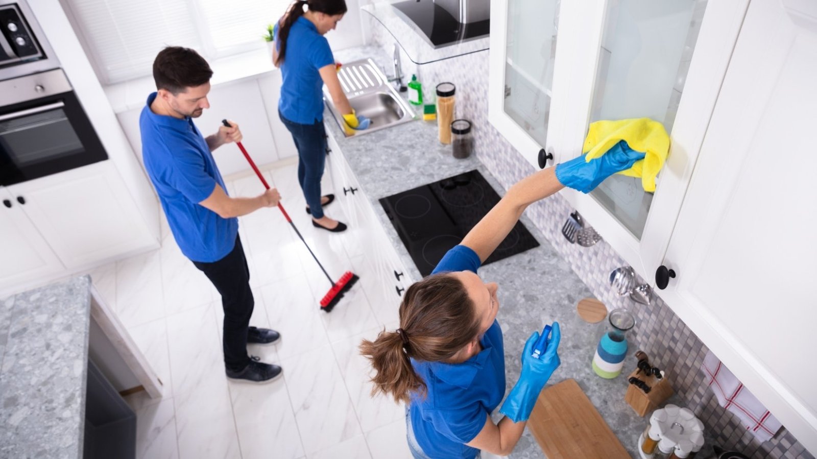 Byron Bay Ethical Cleaning team cleaning a kitchen
